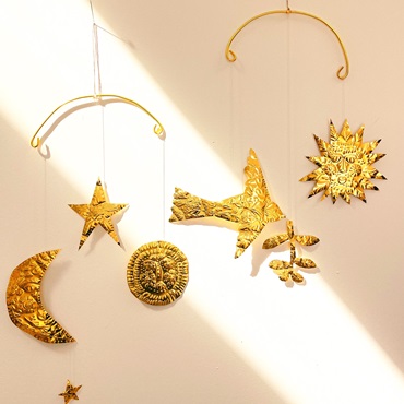 Brass Embossed Hanging