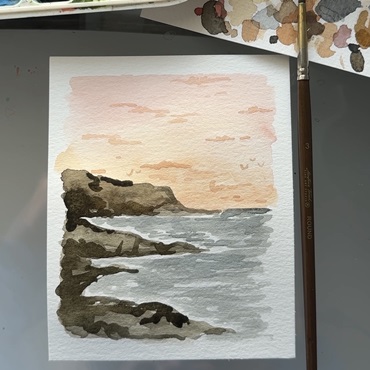 Beach Watercolor Landscape