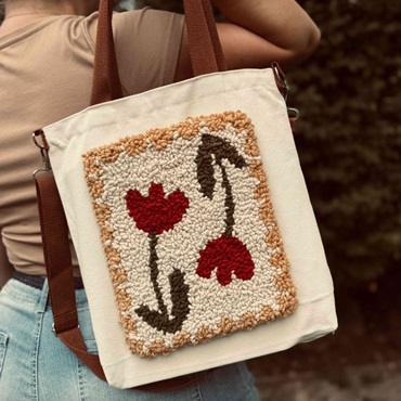 Floral Punch Needle Bag