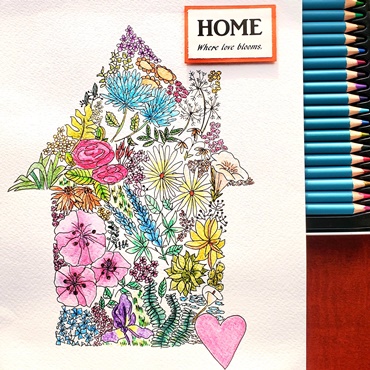 Home with Watercolor Pencils