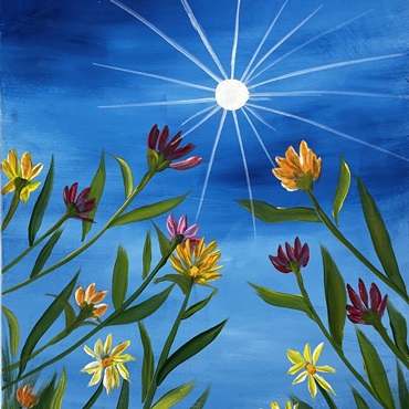 Moonlit Flowers Painting