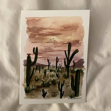 Desert Watercolor Landscape for Beginners